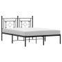Estructura de cama con cabecero metal negro 140x200 cm de , Camas y somieres - Ref: Foro24-374340, Precio: 106,31 €, Descuent...
