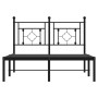 Bed frame with black metal headboard 120x200 cm by , Beds and slatted bases - Ref: Foro24-374337, Price: 95,30 €, Discount: %