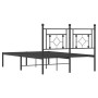 Bed frame with black metal headboard 120x200 cm by , Beds and slatted bases - Ref: Foro24-374337, Price: 95,30 €, Discount: %