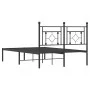 Bettgestell mit schwarzem Metallkopfteil 120x200 cm von , Betten und Lattenroste - Ref: Foro24-374337, Preis: 93,96 €, Rabatt: %