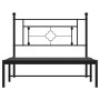 Bed frame with black metal headboard 107x203 cm by , Beds and slatted bases - Ref: Foro24-374335, Price: 74,48 €, Discount: %