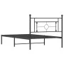 Bettgestell mit schwarzem Metallkopfteil 107x203 cm von , Betten und Lattenroste - Ref: Foro24-374335, Preis: 73,39 €, Rabatt: %