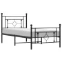 Bed frame with headboard and black metal footboard 90x190 cm by , Beds and slatted bases - Ref: Foro24-374349, Price: 76,42 €...