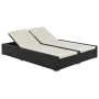 Tumbona doble ratán sintético negro de vidaXL, Camas para exteriores - Ref: Foro24-44752, Precio: 373,06 €, Descuento: %