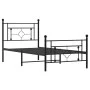 Bed frame with headboard and black metal footboard 90x190 cm by , Beds and slatted bases - Ref: Foro24-374349, Price: 76,42 €...