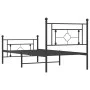 Bed frame with headboard and black metal footboard 90x190 cm by , Beds and slatted bases - Ref: Foro24-374349, Price: 76,42 €...