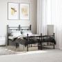 Bed frame with headboard and footboard black metal 120x190 cm by , Beds and slatted bases - Ref: Foro24-374354, Price: 114,64...