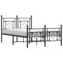 Bed frame with headboard and footboard black metal 120x190 cm by , Beds and slatted bases - Ref: Foro24-374354, Price: 112,93...