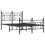Bed frame with headboard and footboard black metal 120x190 cm by , Beds and slatted bases - Ref: Foro24-374354, Price: 112,93...
