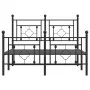 Bed frame with headboard and footboard black metal 120x190 cm by , Beds and slatted bases - Ref: Foro24-374354, Price: 112,93...