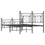 Bed frame with headboard and footboard black metal 120x190 cm by , Beds and slatted bases - Ref: Foro24-374354, Price: 112,93...