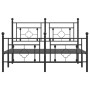 Bettgestell mit Kopf- und Fußteil aus schwarzem Metall, 135 x 190 cm von , Betten und Lattenroste - Ref: Foro24-374356, Preis...