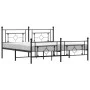 Black metal headboard and footboard bed frame 180x200 cm by , Beds and slatted bases - Ref: Foro24-374361, Price: 124,25 €, D...
