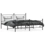 Black metal headboard and footboard bed frame 180x200 cm by , Beds and slatted bases - Ref: Foro24-374361, Price: 124,25 €, D...