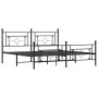 Black metal headboard and footboard bed frame 180x200 cm by , Beds and slatted bases - Ref: Foro24-374361, Price: 124,25 €, D...