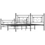 Black metal headboard and footboard bed frame 180x200 cm by , Beds and slatted bases - Ref: Foro24-374361, Price: 124,25 €, D...