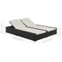 Tumbona doble ratán sintético negro de vidaXL, Camas para exteriores - Ref: Foro24-44752, Precio: 373,06 €, Descuento: %
