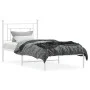 Metal bed frame with white headboard 90x190 cm by , Beds and slatted bases - Ref: Foro24-374380, Price: 63,28 €, Discount: %