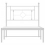 Estructura de cama de metal con cabecero blanco 90x190 cm de , Camas y somieres - Ref: Foro24-374380, Precio: 64,12 €, Descue...