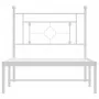 Metal bed frame with white headboard 90x190 cm by , Beds and slatted bases - Ref: Foro24-374380, Price: 63,28 €, Discount: %