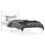 Metal bed frame with white headboard 100x190 cm by , Beds and slatted bases - Ref: Foro24-374382, Price: 69,30 €, Discount: %