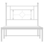 Metal bed frame with white headboard 100x190 cm by , Beds and slatted bases - Ref: Foro24-374382, Price: 70,22 €, Discount: %