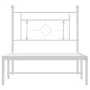 Metal bed frame with white headboard 100x190 cm by , Beds and slatted bases - Ref: Foro24-374382, Price: 69,30 €, Discount: %