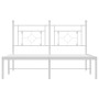 Bettgestell aus weißem Metall mit Kopfteil 140x200 cm von , Betten und Lattenroste - Ref: Foro24-374389, Preis: 98,63 €, Raba...