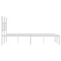 White metal bed frame with headboard 140x200 cm by , Beds and slatted bases - Ref: Foro24-374389, Price: 97,22 €, Discount: %