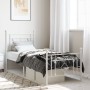 Estructura cama metal con cabecero y pie cama blanca 75x190 cm de , Camas y somieres - Ref: Foro24-374396, Precio: 68,87 €, D...