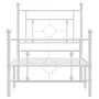 Metal bed frame with headboard and footboard white 75x190 cm by , Beds and slatted bases - Ref: Foro24-374396, Price: 68,01 €...
