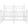 Bettgestell aus Metall mit Kopfteil und weißem Fußteil 120x200 cm von , Betten und Lattenroste - Ref: Foro24-374404, Preis: 1...