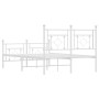 Estructura cama metal con cabecero y estribo blanco 120x200 cm de , Camas y somieres - Ref: Foro24-374404, Precio: 101,72 €, ...