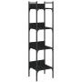 4-shelf black engineered wood bookcase 35x30x138.5 cm by , Bookcases and shelves - Ref: Foro24-838848, Price: 45,34 €, Discou...