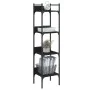 4-shelf black engineered wood bookcase 35x30x138.5 cm by , Bookcases and shelves - Ref: Foro24-838848, Price: 45,34 €, Discou...