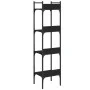 4-shelf black engineered wood bookcase 35x30x138.5 cm by , Bookcases and shelves - Ref: Foro24-838848, Price: 45,34 €, Discou...