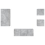 Muebles TV pared con LED 5 pzas madera ingeniería gris hormigón en Muebles TV | Comprar online en Foro24