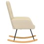 Silla mecedora de tela color crema en Mecedoras | Comprar online en Foro24
