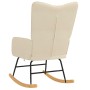 Silla mecedora de tela color crema en Mecedoras | Comprar online en Foro24