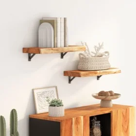 Rectangular wall shelf acacia wood live edge 50x30x2.5 cm by , Shelves and shelves - Ref: Foro24-370235, Price: 39,01 €, Disc...