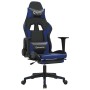 Silla gaming de masaje y reposapiés cuero sintético negro azul en Sillas gaming | Comprar online en Foro24
