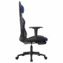 Silla gaming de masaje y reposapiés cuero sintético negro azul en Sillas gaming | Comprar online en Foro24