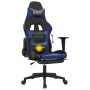 Silla gaming de masaje y reposapiés cuero sintético negro azul en Sillas gaming | Comprar online en Foro24