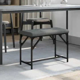 Steel and dark gray fabric dining bench 62x32x45 cm by , Dining and kitchen benches - Ref: Foro24-835219, Price: 40,85 €, Dis...