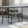 Steel and dark gray fabric dining bench 62x32x45 cm by , Dining and kitchen benches - Ref: Foro24-835219, Price: 40,85 €, Dis...