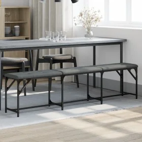 Esszimmerbank aus Stahl und dunkelgrauem Stoff, 186 x 32 x 45 cm von , Ess- und Küchenbänke - Ref: Foro24-835225, Preis: 79,7...