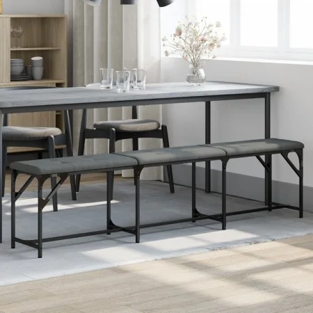 Banco de comedor acero y tela gris oscuro 186x32x45 cm de , Bancos de comedor y cocina - Ref: Foro24-835225, Precio: 79,70 €,...