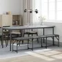 Esszimmerbank aus Stahl und dunkelgrauem Stoff, 186 x 32 x 45 cm von , Ess- und Küchenbänke - Ref: Foro24-835225, Preis: 79,7...