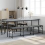 Esszimmerbank aus Stahl und dunkelgrauem Stoff, 186 x 32 x 45 cm von , Ess- und Küchenbänke - Ref: Foro24-835225, Preis: 80,6...