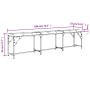 Steel and dark gray fabric dining bench 186x32x45 cm by , Dining and kitchen benches - Ref: Foro24-835225, Price: 80,63 €, Di...